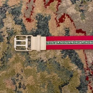 Lacoste pink/green/white belt- 27-31 inches Iength